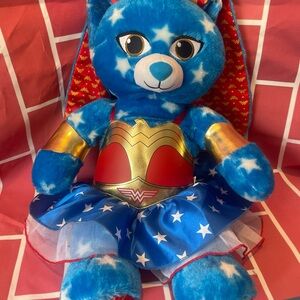 Rare Build A Bear Wonder Women Rabbit dressed in signature costume dress
